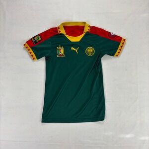 Puma Cameroon National Team Soccer Jersey Kids Green Yellow Red Football